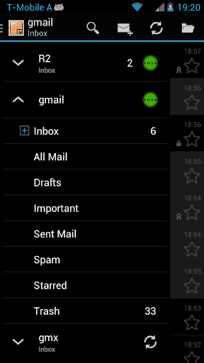 Android application R2Mail2 screenshort