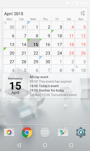 Calendar Widget Month + Agenda Screenshot