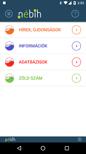 Android application NÉBIH Navigátor screenshort