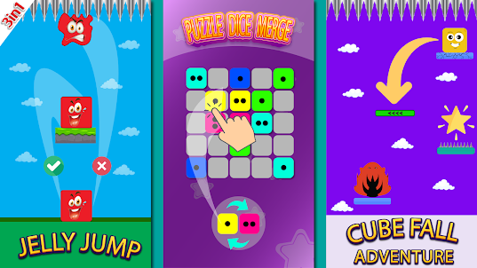 Fuzzy Dice: Puzzle Games 3 in1