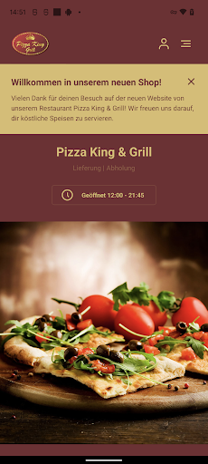 Android application Pizza King & Grill screenshort