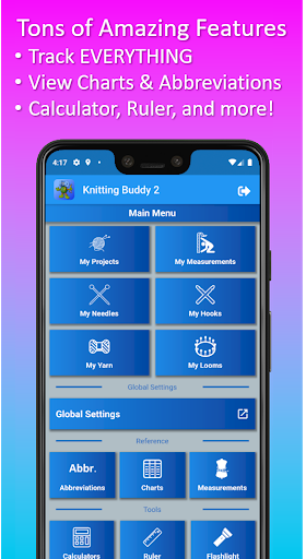Screenshot of Knitting Buddy 2: Row Counter
