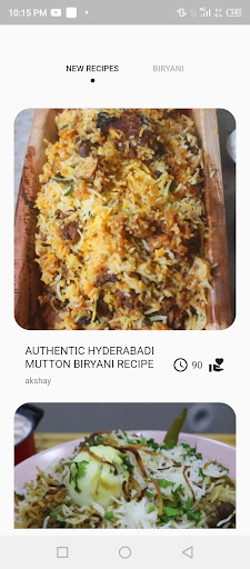 Android application Biryani Recipe screenshort
