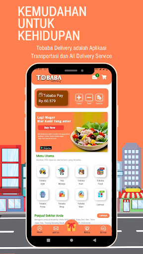 Android application Tobaba - Ojek & Food Delivery screenshort