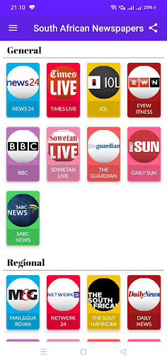 Android application South African Newspapers screenshort