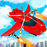 Cover Image of Herunterladen Fliegende Auto-Roboter-Spiele 3D  APK