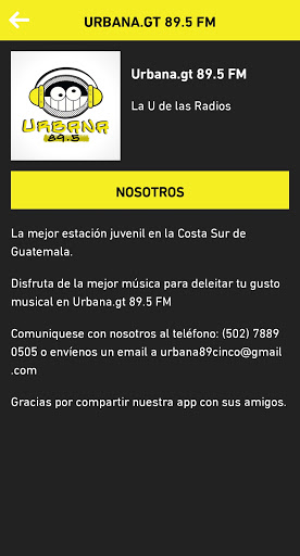 Urbana.gt 89.5 FM Screen 2