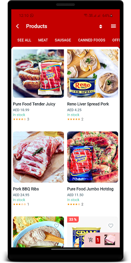 Android application MeaTreat screenshort