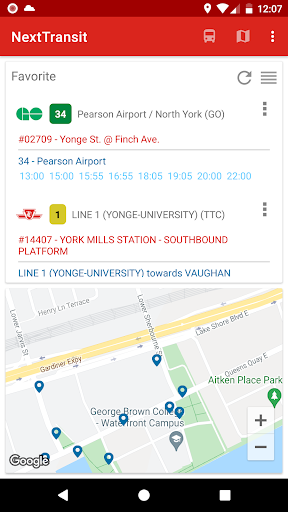 Android application Toronto - GTA Bus Schedule screenshort