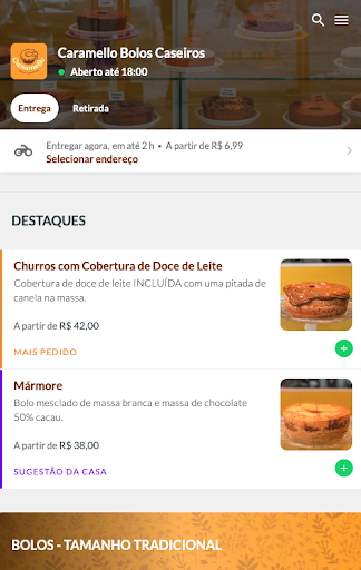 Android application Caramello Bolos Caseiros screenshort