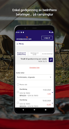 Android application Sparebanken Sør Bedrift screenshort