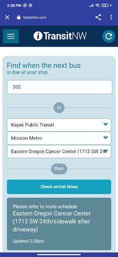 Kayak Public Transit Screen 3