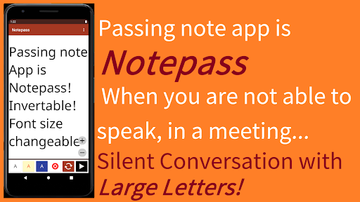 Android application Notepass: written conversation screenshort