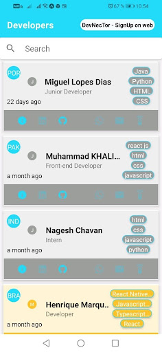 Android application Devnector - Remote Developers screenshort