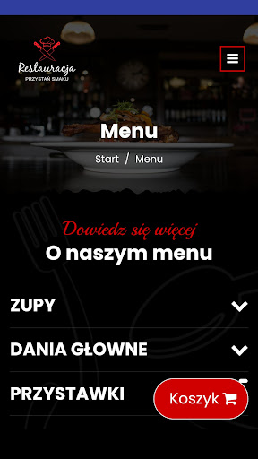 Android application Restauracja Przystań Smaku screenshort