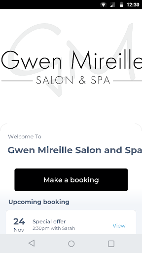 Android application Gwen Mireille Salon and Spa screenshort