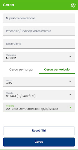 Android application Ecoeuro Ricambi Mobile screenshort