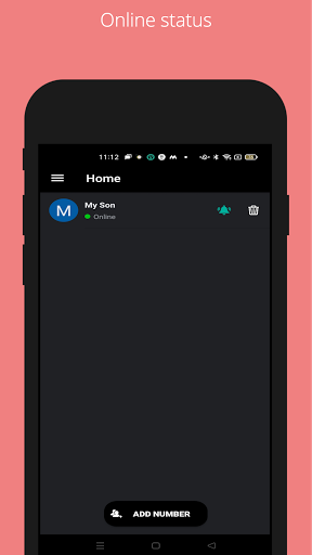 Android application Wtracker - online time and las screenshort