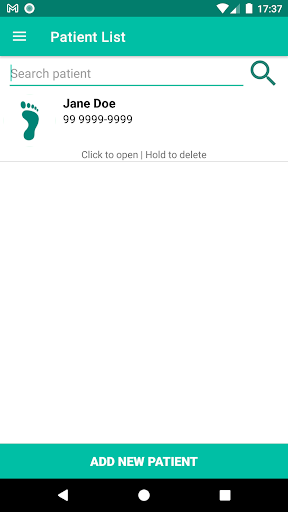 Android application Podana - Podiatry Anamnesis screenshort