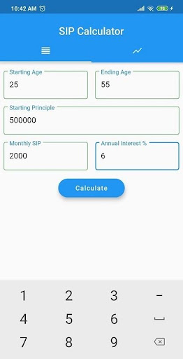 SIP Calc Screen 2