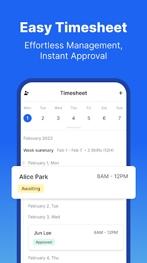 Employee Timesheets Scheduling Screen 3
