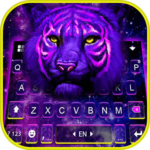 Neon Purple Tiger Keyboard Bac logo