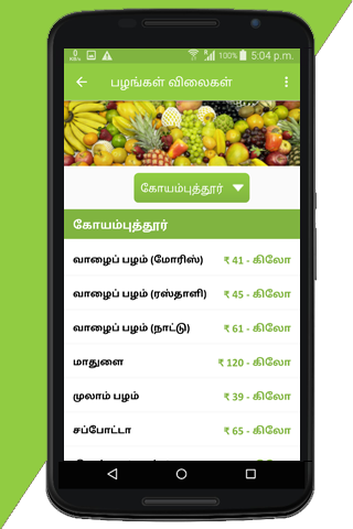 Tamilnadu Daily Market Prices Screen 3