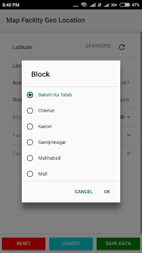 Facility GeoTagger Screen 3