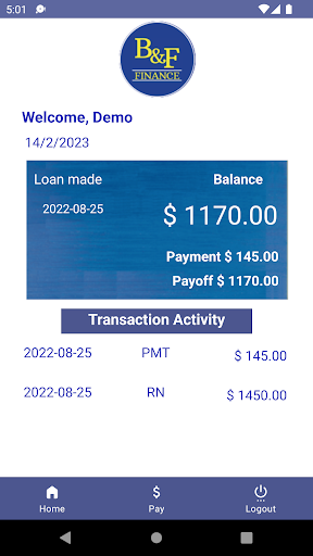 B&F Finance Screen 3