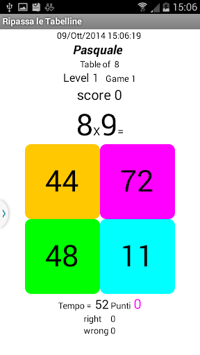 multiplication tables Screen 3