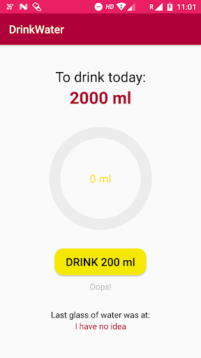 Android application DrinkWater screenshort