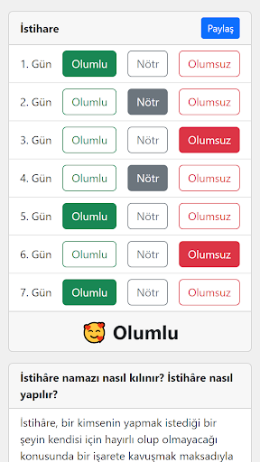Android application İstihare: Istihare Uygulaması screenshort