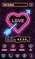 screenshot of Neon Cupid Heart Theme +HOME