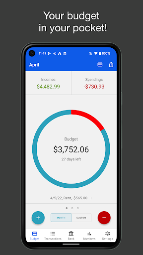 Android application Dispensatio - Budget Manager screenshort