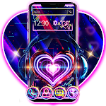Cover Image of Download Neon Music Love Heart Theme 1.1.2 APK