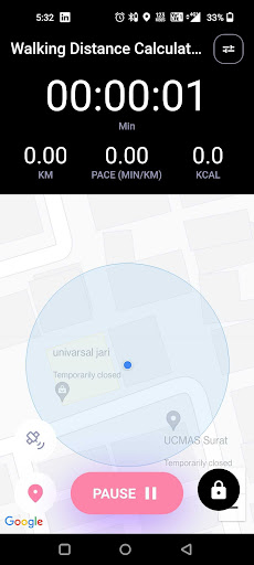 Distance Calculate Tracker Screen 3