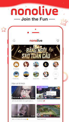 Nonolive – Tải miễn phí app live và xem stream trực tuyến
