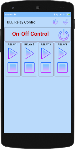 Android application Bluetooth LE Relay control screenshort