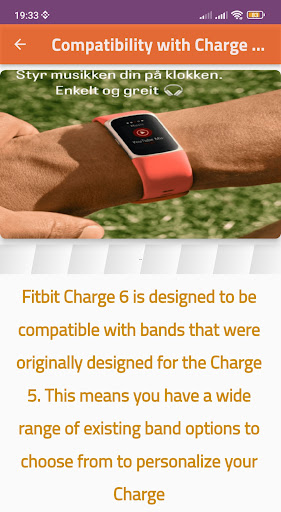 Android application fitbit charge 6 bands guide screenshort