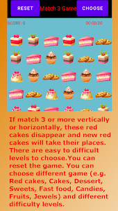 Match Three Red Cakes Game