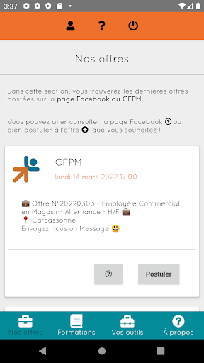 JobCFPM Screen 2