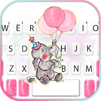 Тема для клавиатуры Cute Balloon Elephant
