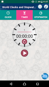 Captura de Pantalla 7 World Clocks with Timer & Stop android