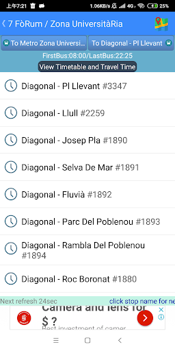 Barcelona Bus Tracker Screen 2