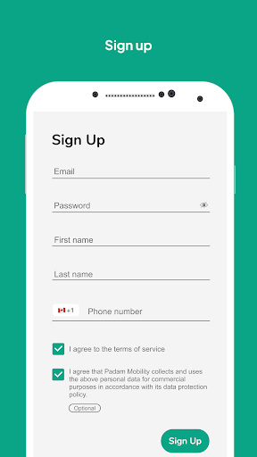 Android application exo transport on demand screenshort
