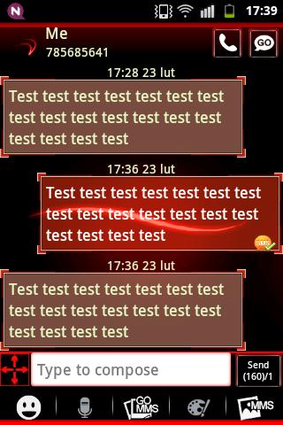 Simple Red Theme GO SMS Screen 2