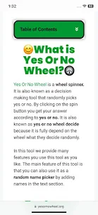 Yes or no wheel