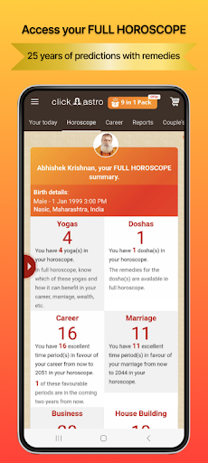 Clickastro Kundli : Astrology Screen 3