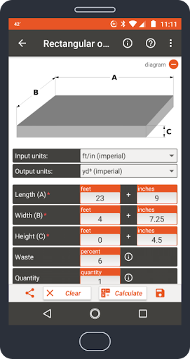 Concrete Easy Calc Pro Screen 2