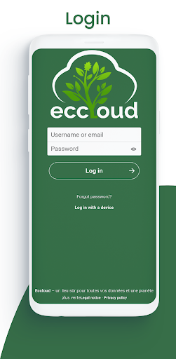 Android application eccloud - eco-friendly cloud screenshort